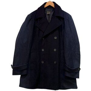 Jos. A. Bank Men's Double Breasted Wool Peacoat Long Sleeve Size M Navy Blue
